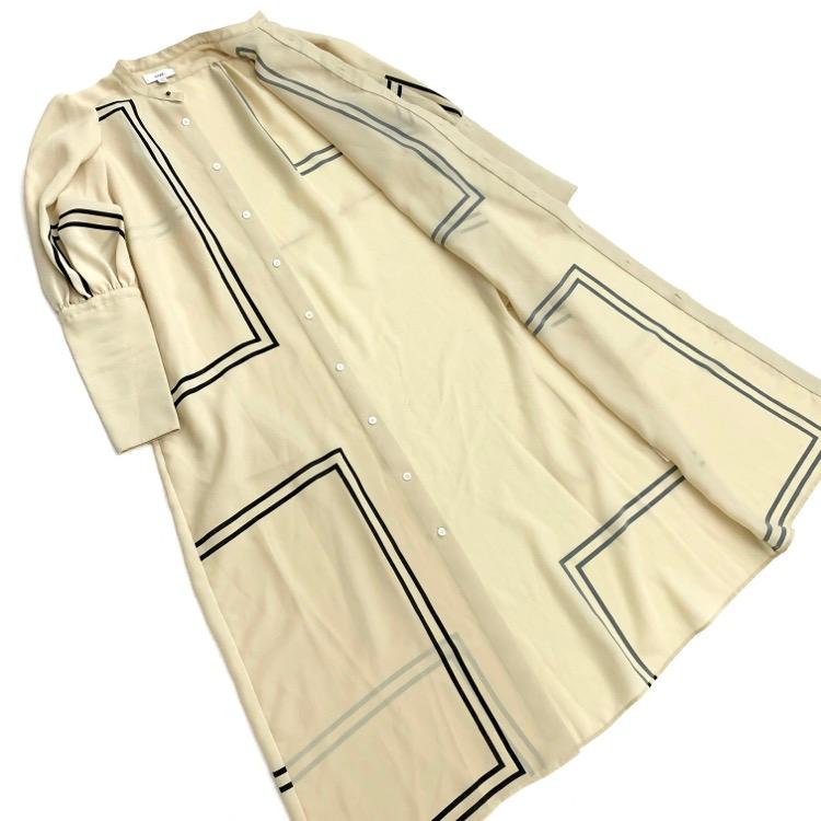 2022AW HYKE ハイク PRINTED BALLOON SLEEVE DRESS バルーン