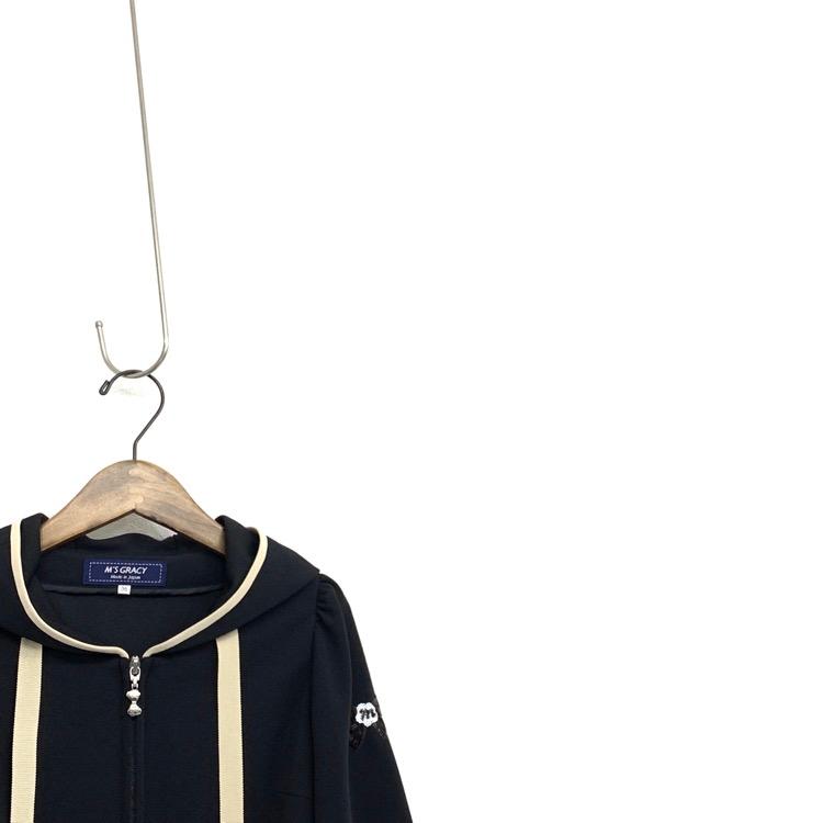 新品☆ エムズグレイシー のフード付きジップアップワンピース（ペチコート付き） 2022年 M'S GRACY エムズグレイシー フード付きジップ