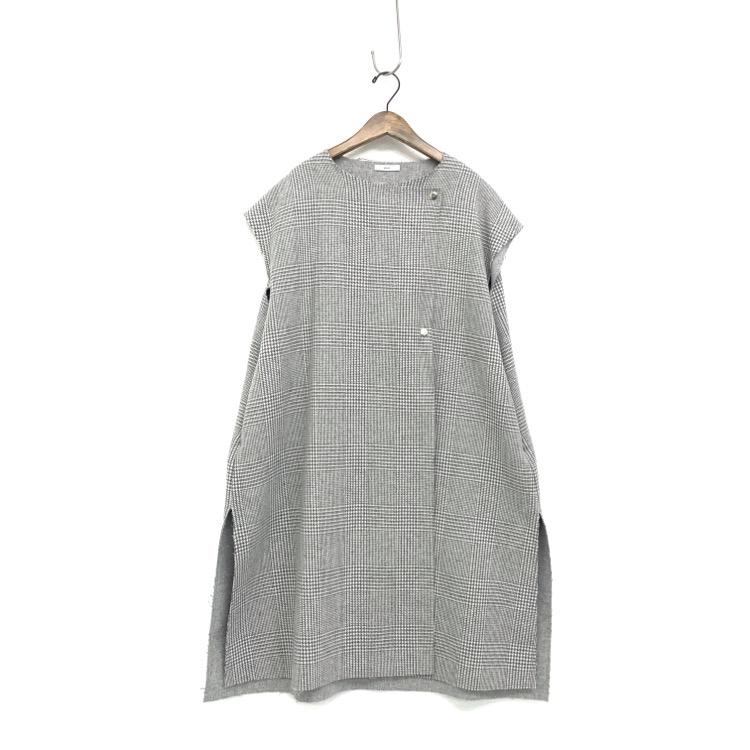 Yori チェックロングジレグレー