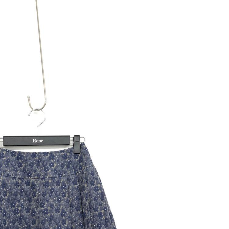未使用品】Rene ルネ ふくれ織ジャガード スカート ネイビー 34  