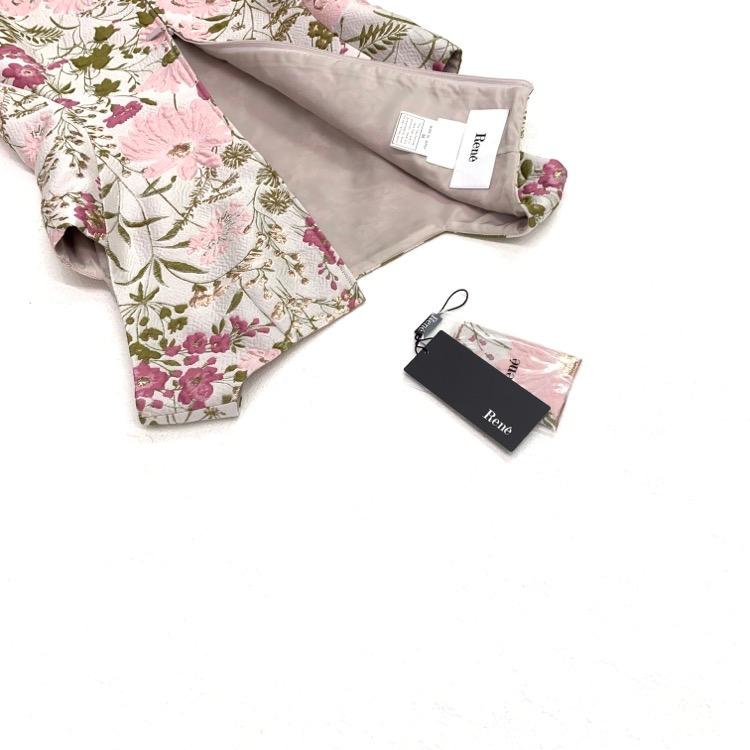 Rene ルネ ドレス イノセントフラワー ジャガードワンピース ピンク 36  