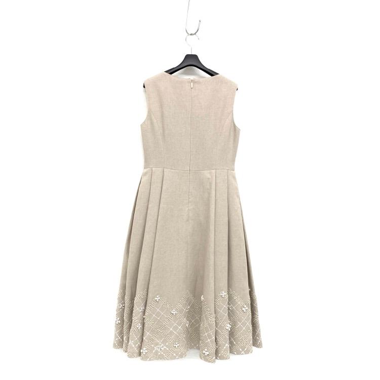 美品✨ルネ リネン100% ノースリーブ ワンピース Rene ベージュ Rene ルネノースリーブ ベージュ Aラインワンピース未使用