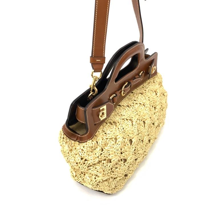 Salvatore Ferragamo ストローチェーン ショルダーバッグ Salvatore Ferragamo フェラガモ ストローバッグ ショルダー