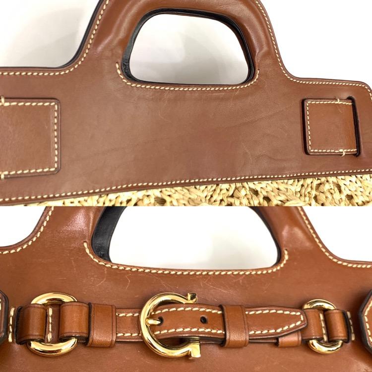 Salvatore Ferragamo フェラガモ ストローバッグ ショルダー