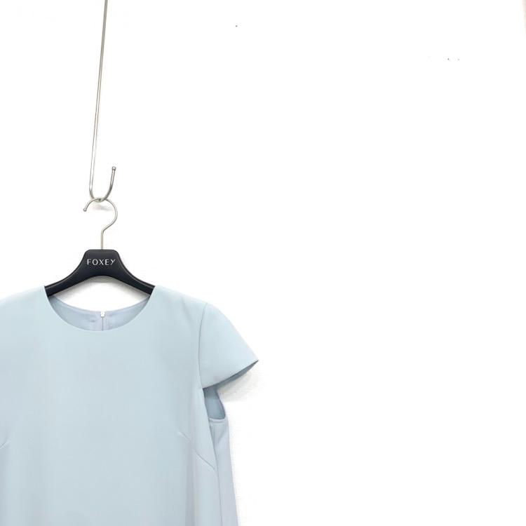FOXEY NEWYORK フォクシー バックフリルヘムドレス ワンピース ブルー 