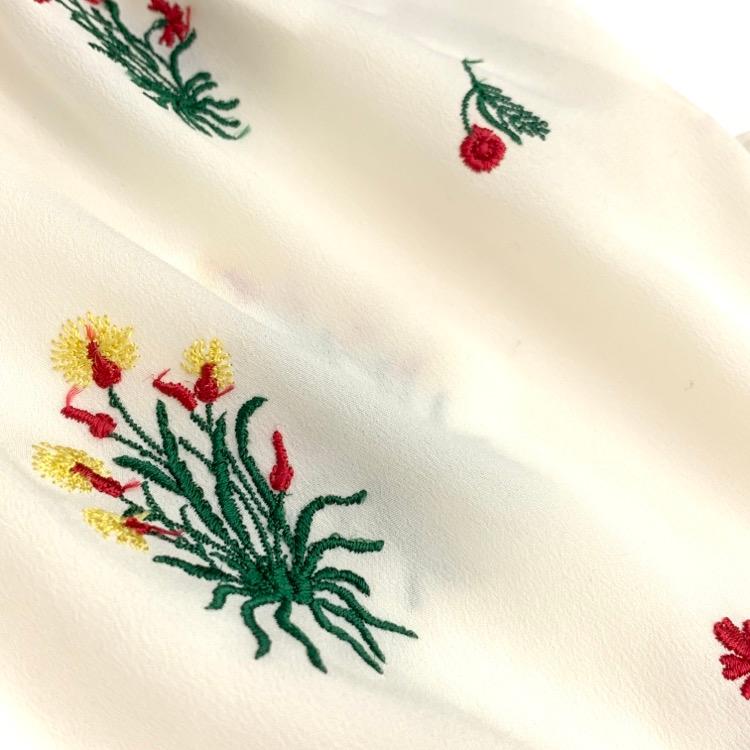 Mame Kurogouchi マメクロゴウチ Pedicel Embroidery Open‐Necked 