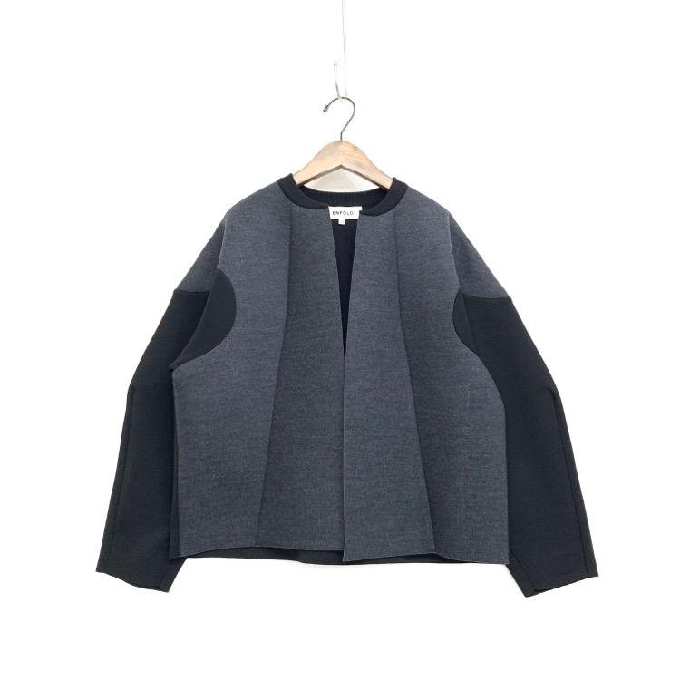 23AW✨エンフォルド ボンディングニットカーディガン ブルゾン ジャケット ENFOLD ボンディングカーディガンブルゾン
