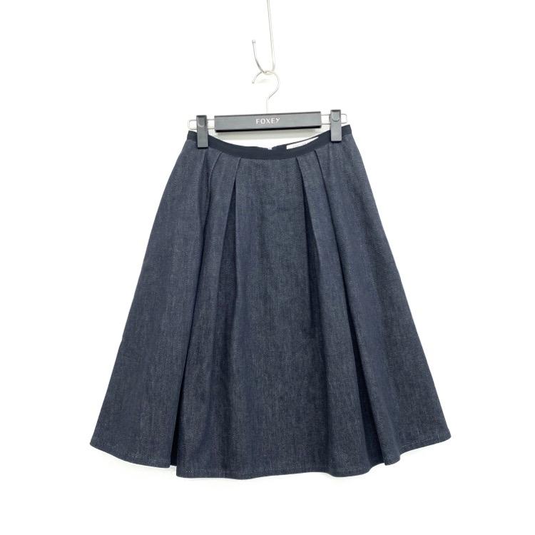 FOXEY NEWYORK フォクシー ブルーミングデニム スカート インディゴ 38  