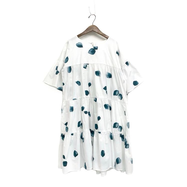 Merlette マーレット 水彩プリントティアードドレス ワンピース  