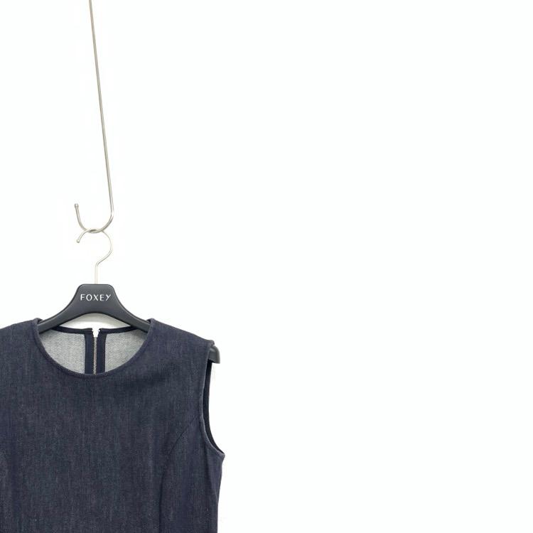 FOXEY NEWYORK フォクシー デニム ドレス 裾レース ワンピース  