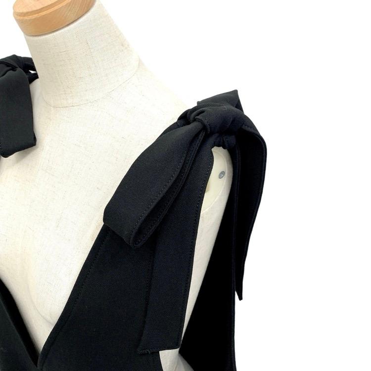 新品☆yoriヨリ☆ グレー　36 ソフト裏起毛リボンサロペット 美品 yori ヨリ ソフト裏起毛リボンサロペット グレー 新品☆yoriヨリ