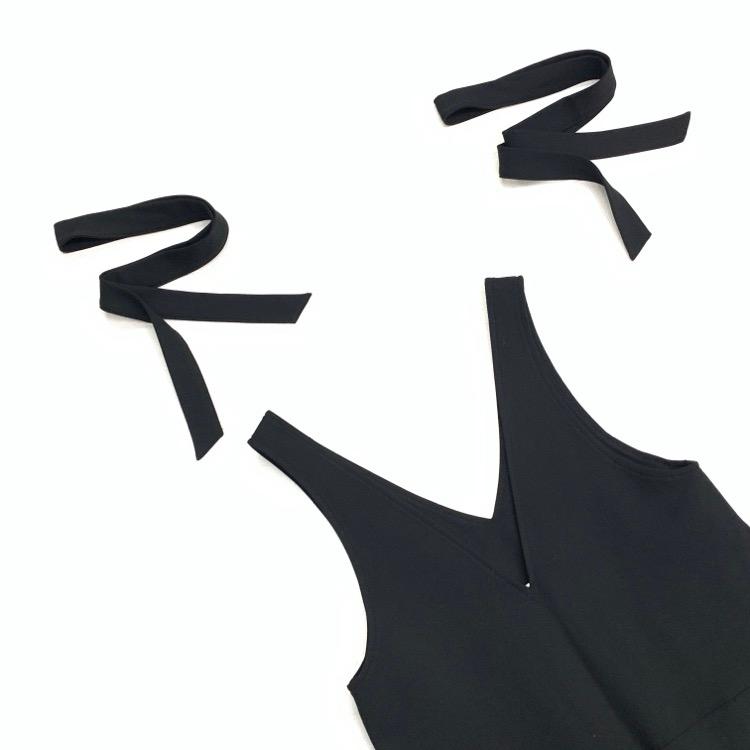 未使用品 2022AW yori ヨリ ソフト裏起毛リボンサロペット 