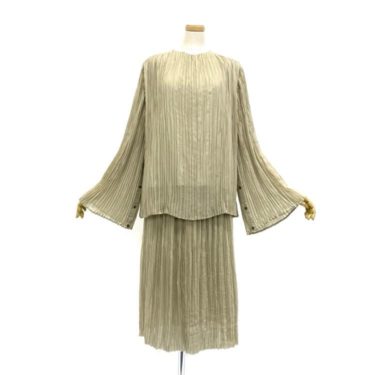22SS HYKE ハイク RANDOM PLEATED TOP&SKIRT プリーツブラウス 