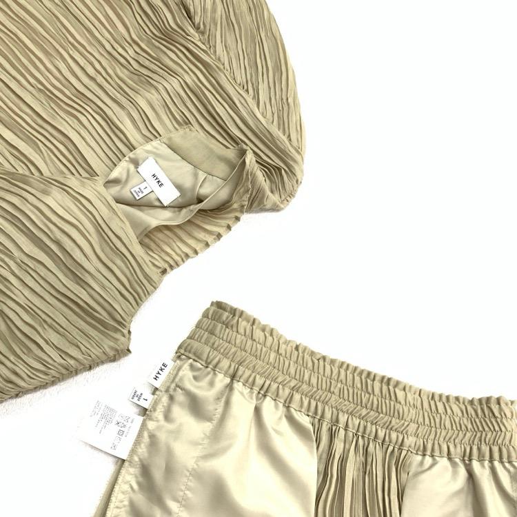 22SS HYKE ハイク RANDOM PLEATED TOP&SKIRT プリーツブラウス 