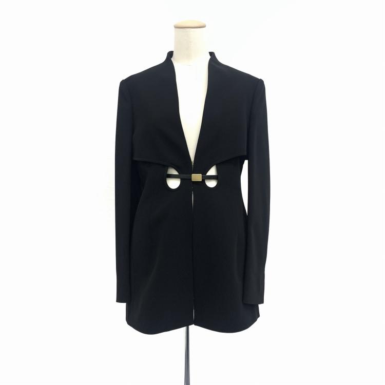 Mame Kurogouchi マメクロゴウチ Collarless Hole Jacket with Mame Kurogouchi マメクロゴウチ Collarless Hole Jacket with