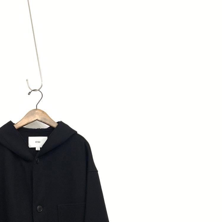 HYKE ハイク MELTON HOODED WORK COAT メルトンフーデッドワークコート 