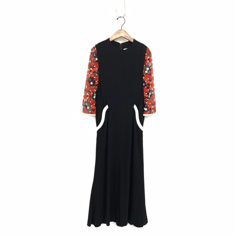 Mame Kurogouchi マメクロゴウチ Lace Sleeves A-Line Dress レース 