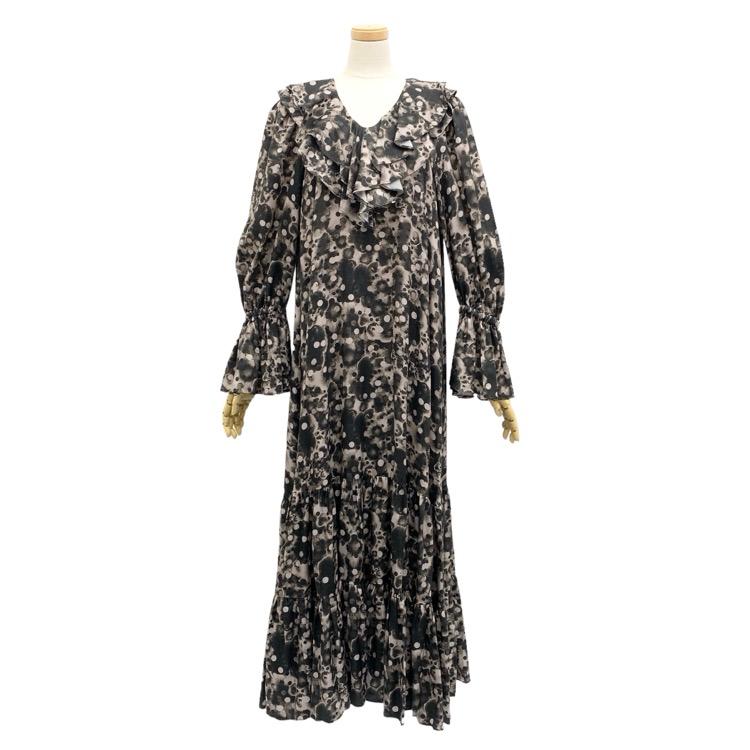 FUMIE=TANAKA / 長袖ワンピース/1/コットン/GRN/F23A-11 FUMIE=TANAKA◇長袖ワンピース/1/コットン/GRN/F23A-11 FUMIE TANAKA