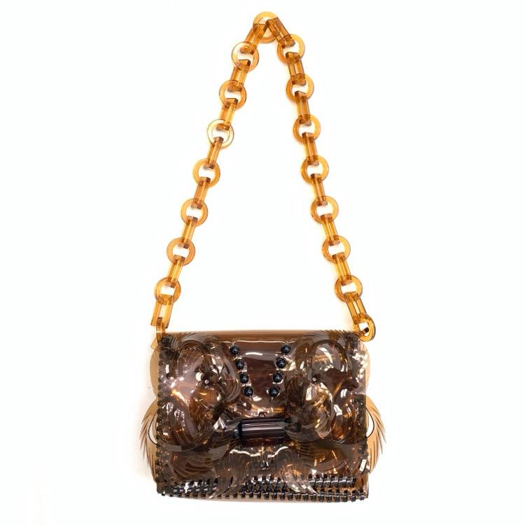【美品】mame pvc bag / brown mame kurogouchi】pvcバッグ ブラウン 【公式通販】