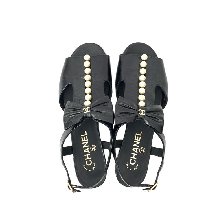 CHANEL パールサンダル 37 コレクション シャネル シャネルパールサンダル37