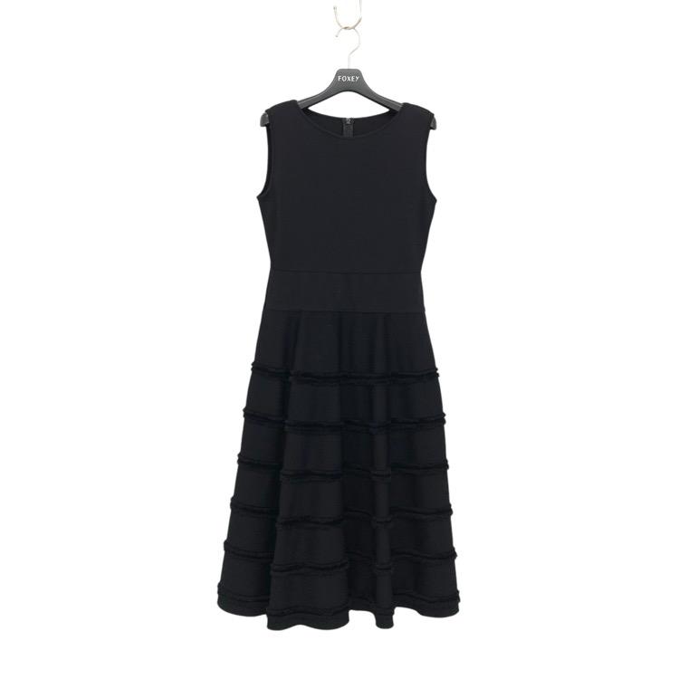FOXEY フォクシー ニットドレス リズム フリンジティアード ワンピース  