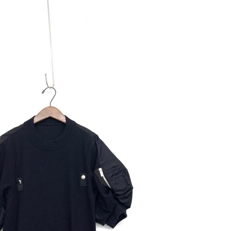 sacai サカイ MA-1ドッキング パフスリーブワンピース ブラック