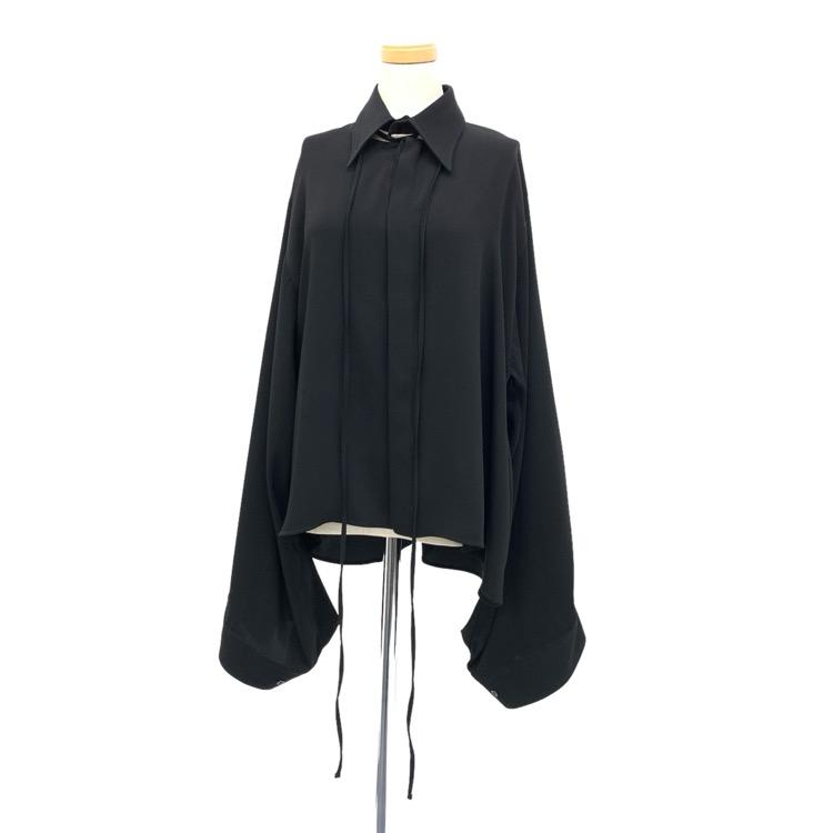 23AW MM6 Maison Margiela エムエムシックス LONG-SLEEVED SHIRT リボンボリュームスリーブブラウス ブラック 38 S62DT0022 S43455｜7yorku｜03