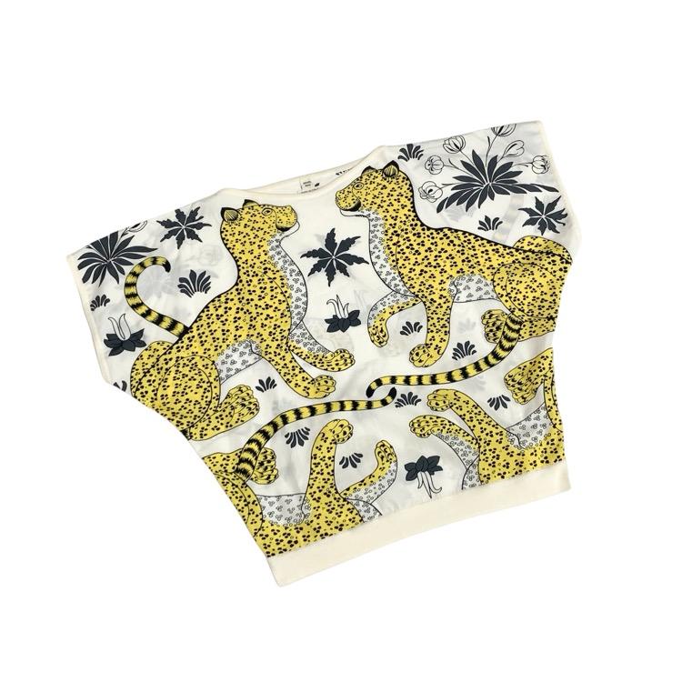 未使用品 HERMES エルメス Les Leopards ブラウス レオパード コットン 