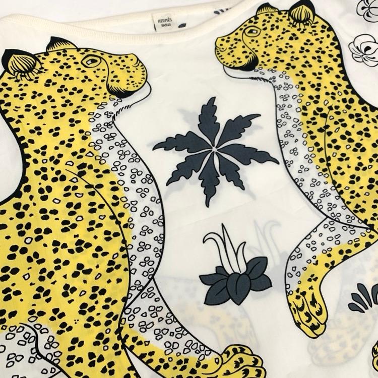 未使用品 HERMES エルメス Les Leopards ブラウス レオパード コットン 