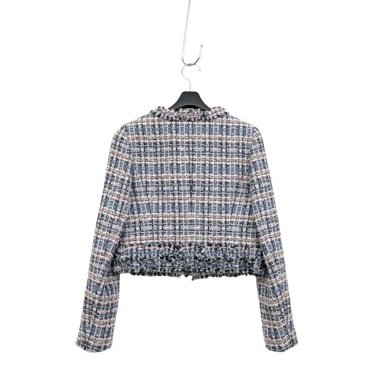 Rene ルネ ノーカラー ツイード ダブルジップ ジャケット マリアケント