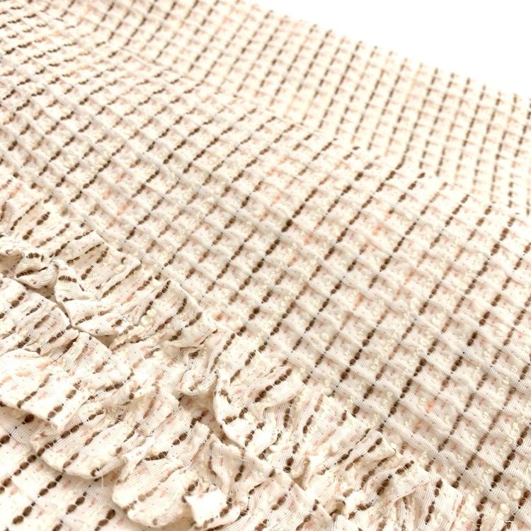 Rene ルネ フリル ワンピース ブローチ付き ベージュ 36 6036590