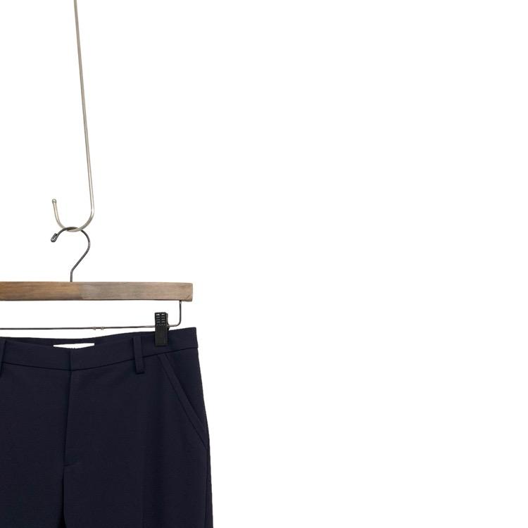 2023 ADEAM FOXEY フォクシー クロップド パンツ ストレッチ ネイビー  