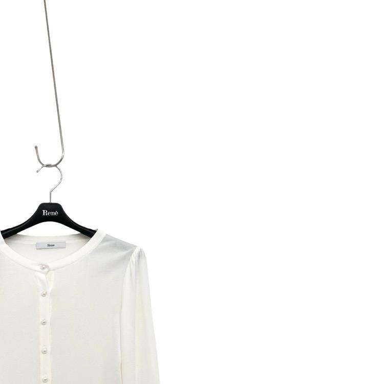 2023年製ルネツイードカーディガン34 ネイビー