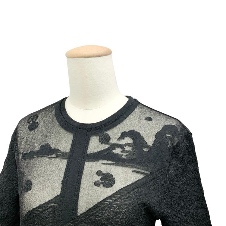 Landscape Graphic Sheer Knitted Dress