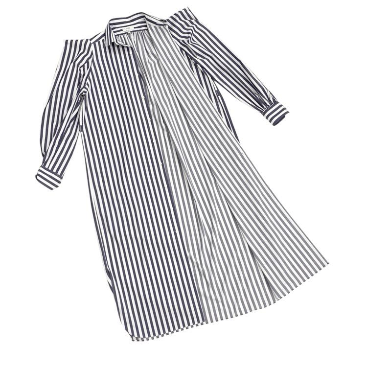 HYKE ハイク BIOTOP別注 ストライプシャツドレス ワンピース