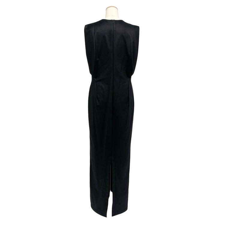 Plungded Long Sweatshirt Dress ブラックサイズ2