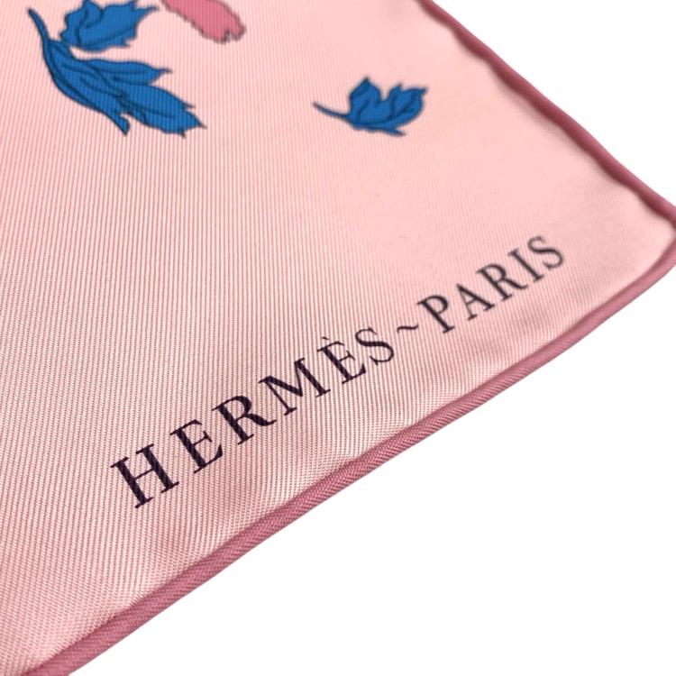 HERMESエルメス カレ90 ローブレジェール フラワー ホース 花 馬