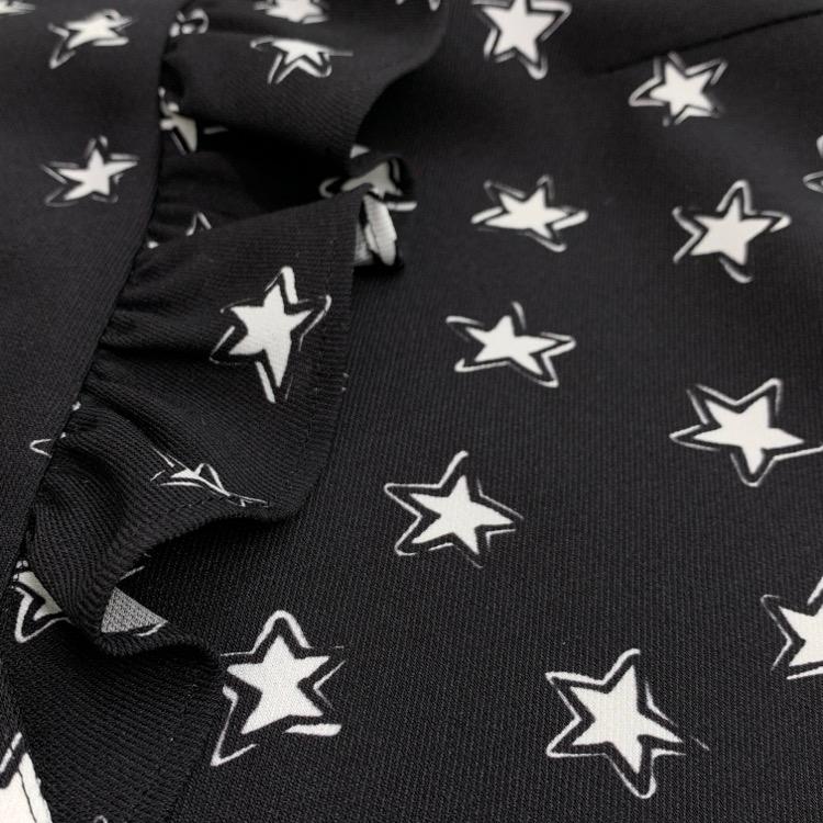 2024年 Rene ルネ スタープリントフリル ブラウス 星柄 ブラック 36