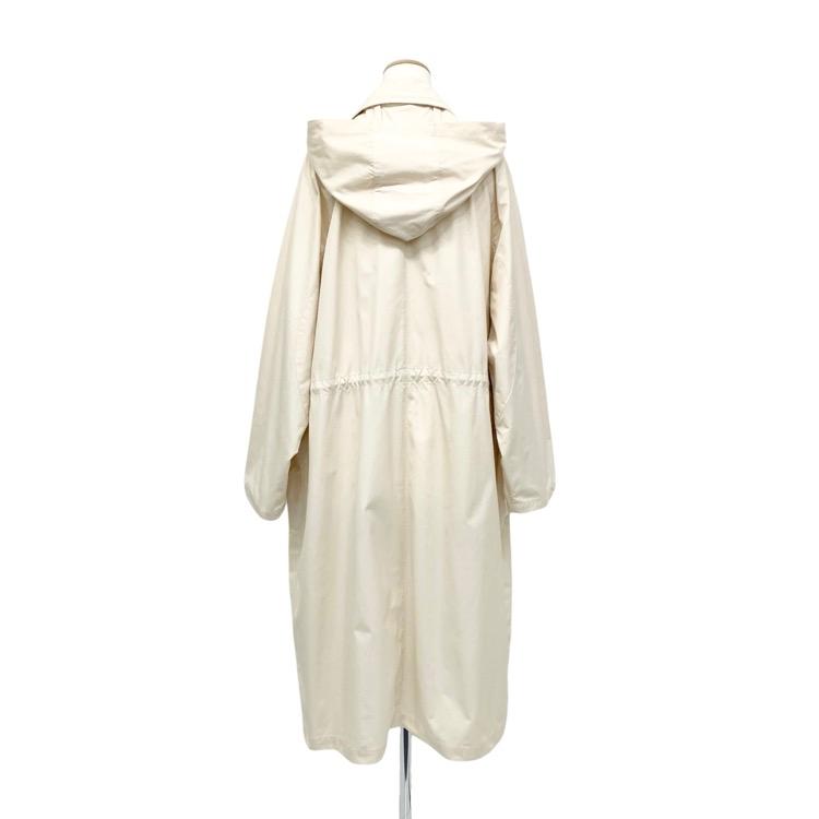 AURALEE ベージュ フード付き ロングコート AURALEE オーラリー HIGH DENSITY COTTON POLYESTER CLOTH HOODED COAT