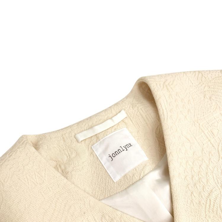 jonlynx ジョンリンクス ノーカラージャケット アイボリー Jonnlynx