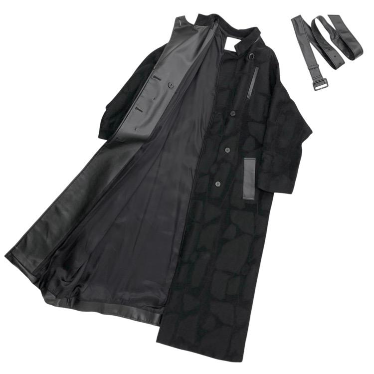 Mame Kurogouchi マメクロゴウチ Block Jacquard Long Coat ベロア