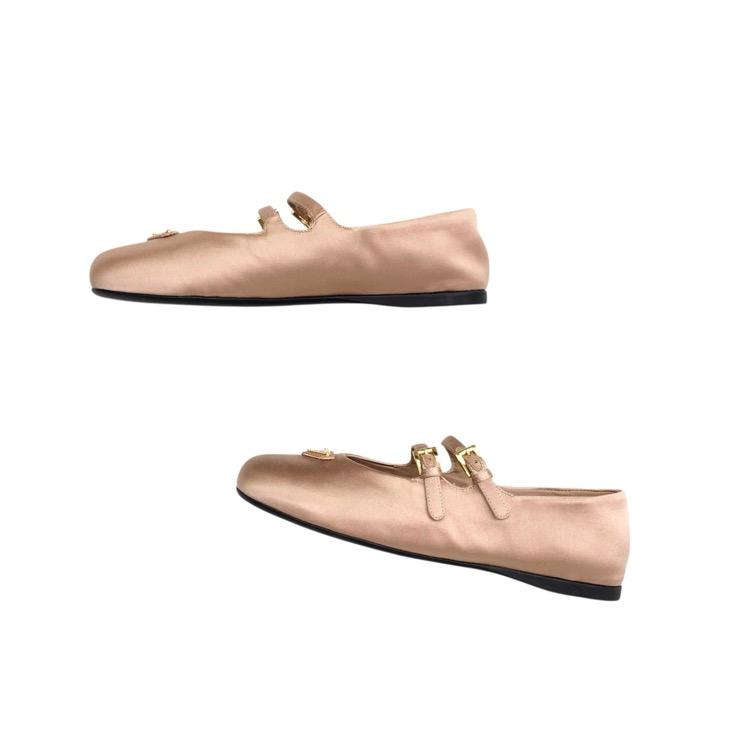 2025SS PRADA プラダ サテン バレリーナシューズ ライトベージュ 36 1F794N_049_F0A48_F_005の画像
