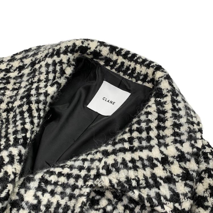CLANE クラネ SHORT SHAGGY COCOON OVER COAT 千鳥柄コクーンオーバー コート 1 15101-0022_5