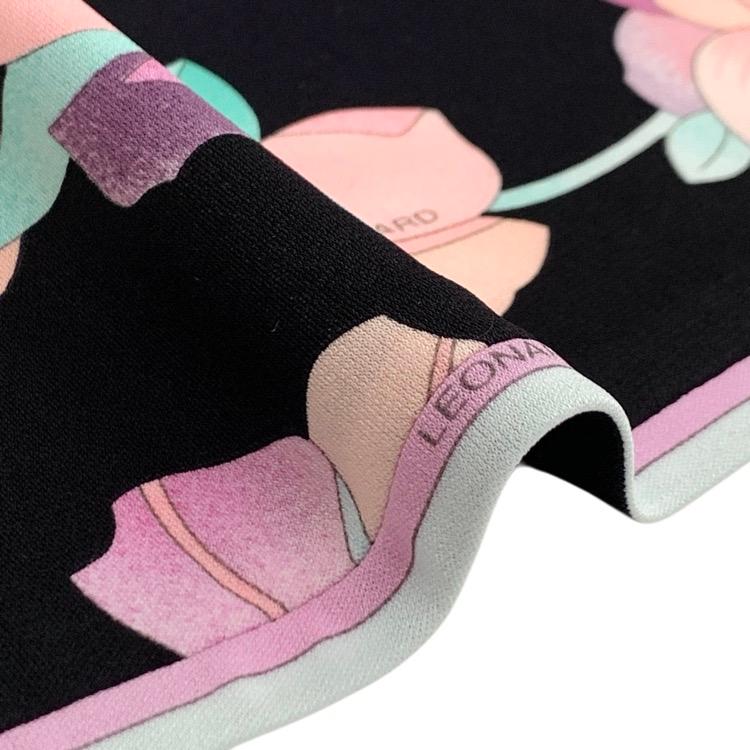 LEONARD レオナール ウエスト切り替えドレス フラワープリント