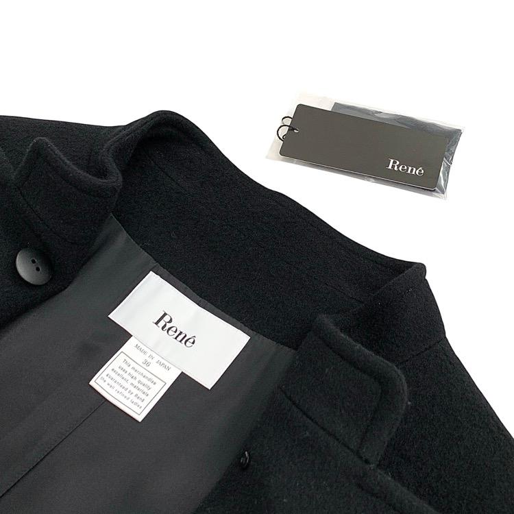 未使用品 Rene ルネ スタンドカラー Aライン ビーバーコート ウール
