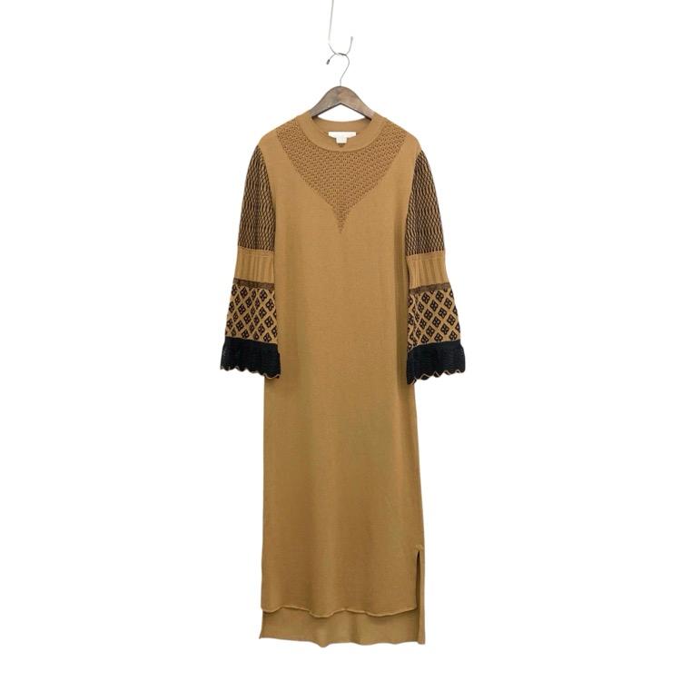 Mame Kurogouchi マメクロゴウチ ボタニカルレースニットワンピース