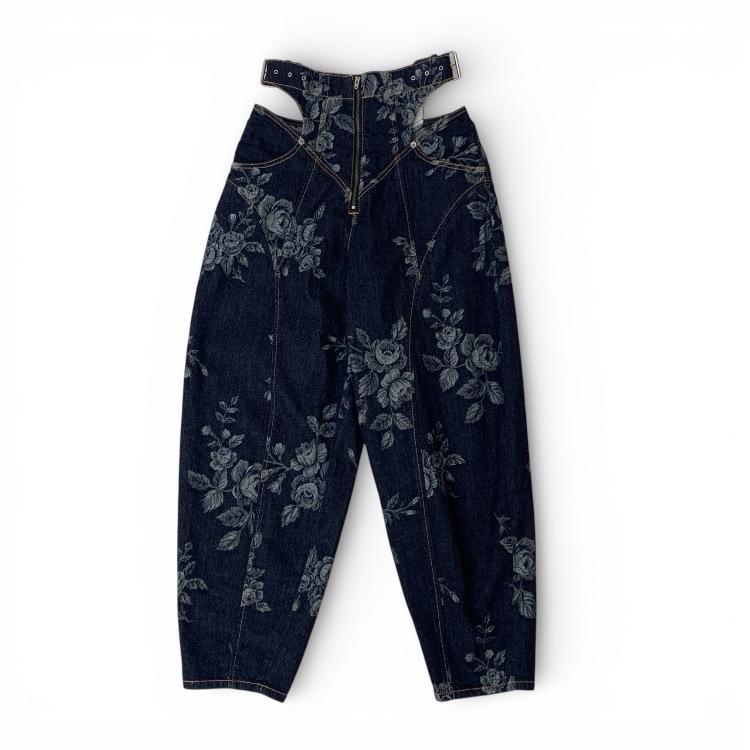 2025SS FETICO フェティコ ROSE DENIM HIGH-WAIST JEANS 薔薇デニム