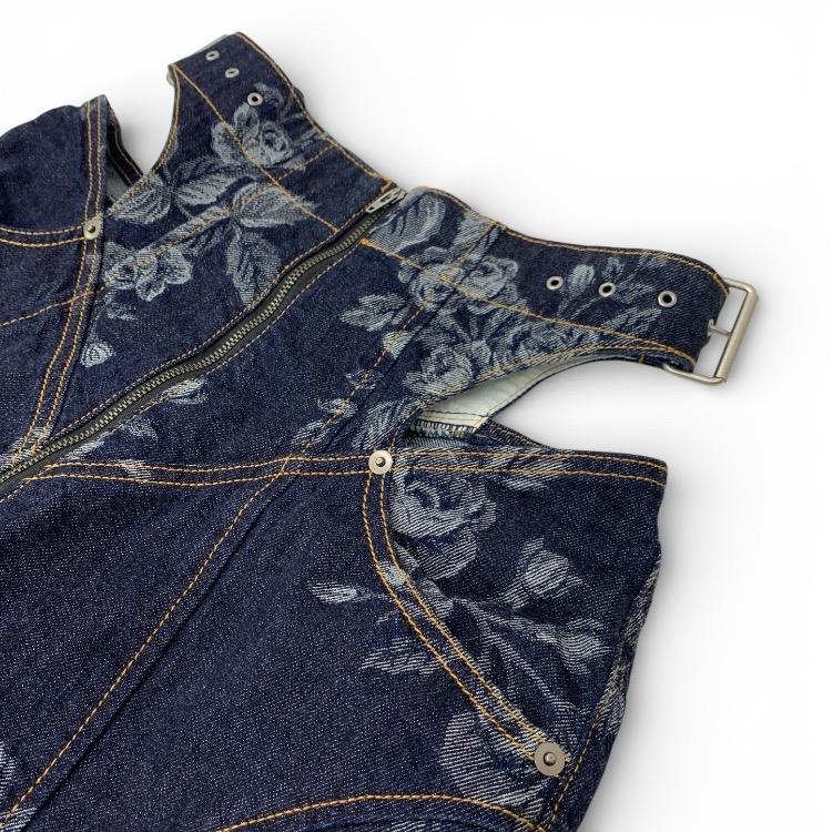 2025SS FETICO フェティコ ROSE DENIM HIGH-WAIST JEANS 薔薇デニム