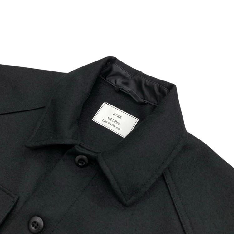 HYKE ハイク WOOL SHIRT JACKET ウールシャツジャケット ブラック 1
