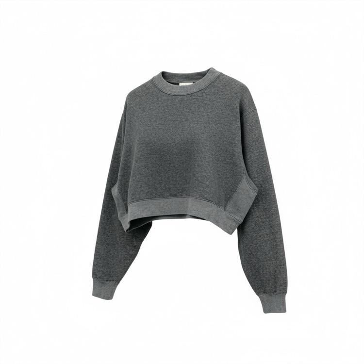 HYKE ハイク CROPPED SWEAT SHIRT クロップドスウェット カットソー